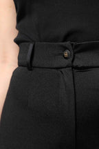 Dolce & Gabbana Black Nylon High Waist Slim Fit Pants