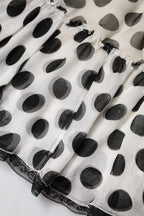 Dolce & Gabbana White Black Polka Dots Knee Length Skirt