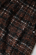 Dolce & Gabbana Multicolor High Waist Tartan Tweed Pencil Cut Skirt