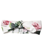 Dolce & Gabbana White Floral Print Cropped Bustier Corset Top