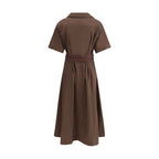 Brunello Cucinelli Brown Cotton Casual Dress