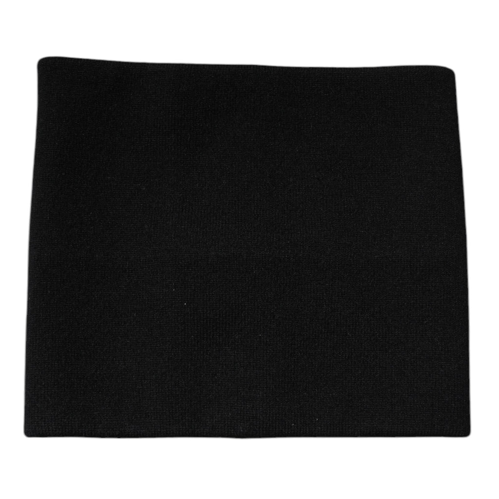 Dolce & Gabbana Black Cashmere Knitted Square Handkerchief Scarf