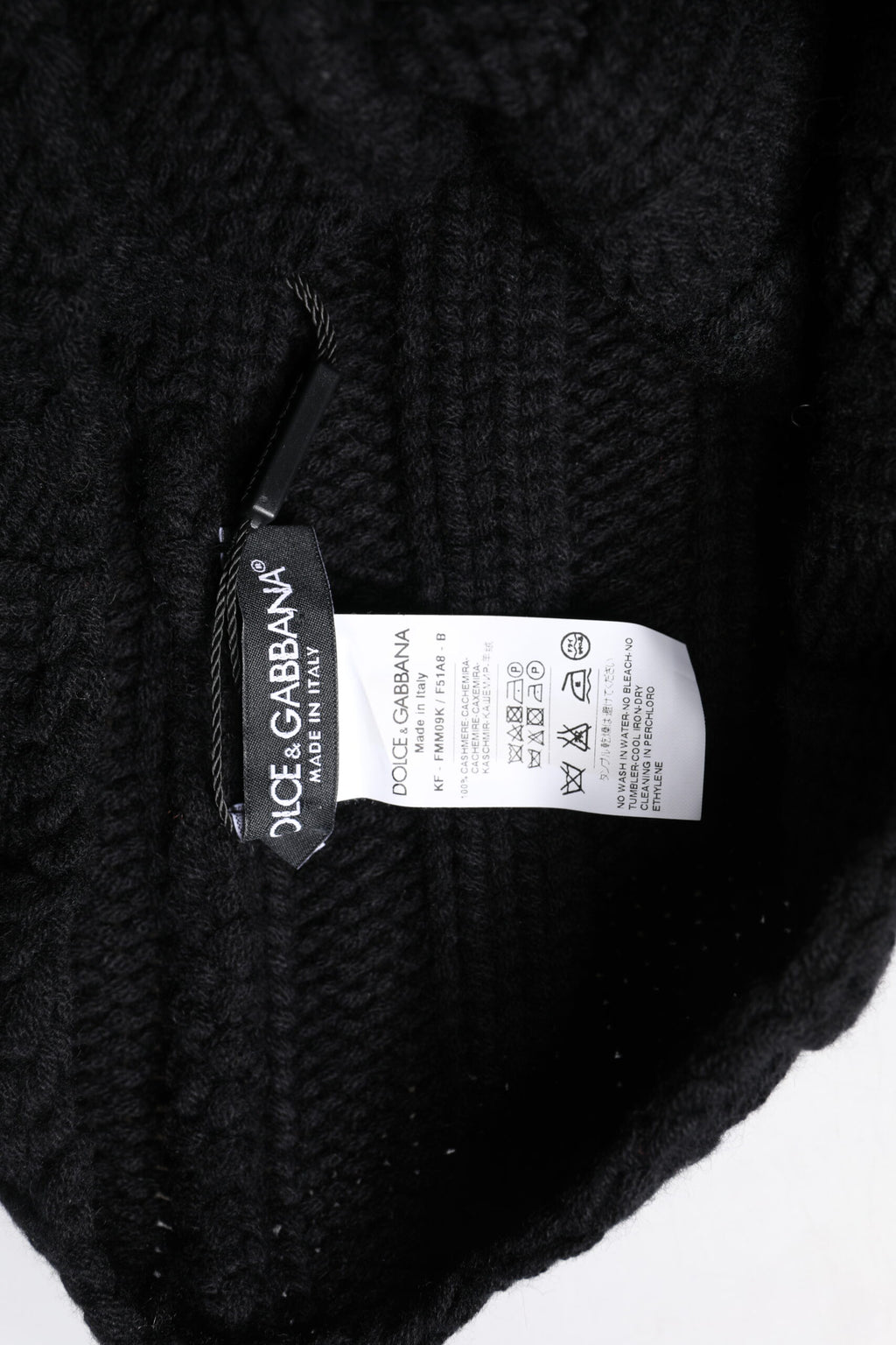 Dolce & Gabbana Black Cashmere Knitted Neck Warmer Foulard Scarf