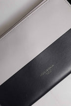 Dolce & Gabbana Black White Leather Logo Embossed Crossbody Bag