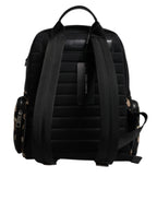 Dolce & Gabbana Multicolor Leopard Print DG Logo Plaque Men Backpack Bag