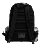 Dolce & Gabbana Polyester Gray Black DG Logo Plaque Backpack Bag