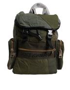 Dolce & Gabbana Military Green Patchwork Travel Backpack Bag