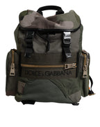 Dolce & Gabbana Military Green Patchwork Travel Backpack Bag
