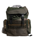 Dolce & Gabbana Military Green Patchwork Travel Backpack Bag