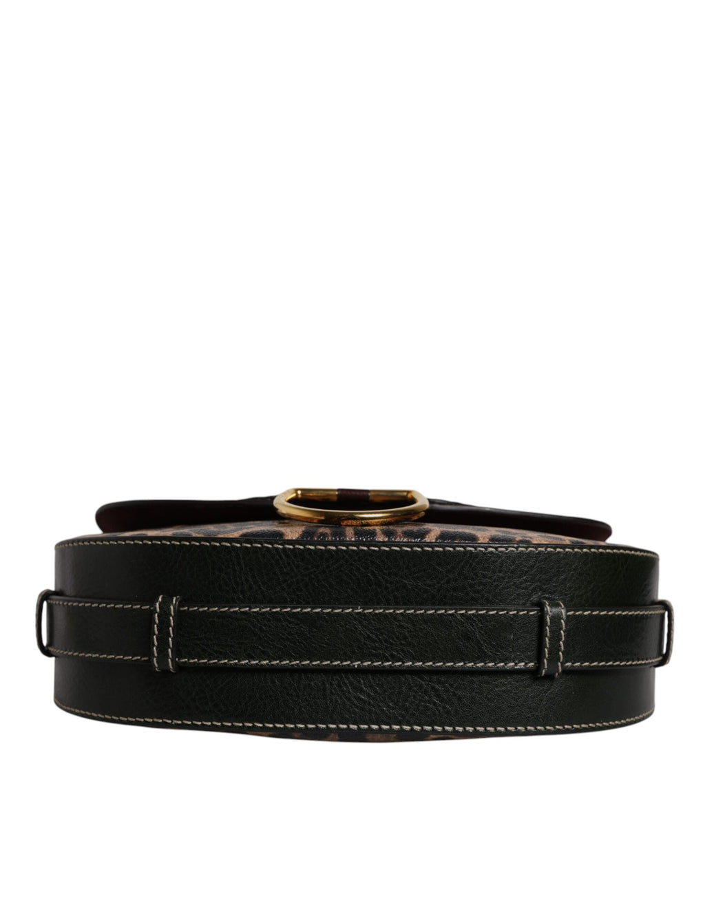 Dolce & Gabbana Black Brown Leopard Leather Shoulder Strap Bag