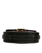 Dolce & Gabbana Black Brown Leopard Leather Shoulder Strap Bag