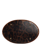 Dolce & Gabbana Brown Leopard Leather Shoulder Strap Tote Bag