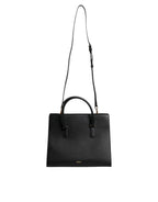 Versace Black Large Leather Top Handle Shoulder Crossbody Bag