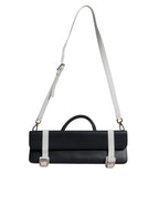 Dolce & Gabbana Blue White Calfskin Leather Crossbody Shoulder Bag