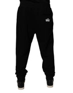 Dolce & Gabbana Black Cotton Crown Logo Jogger Pants