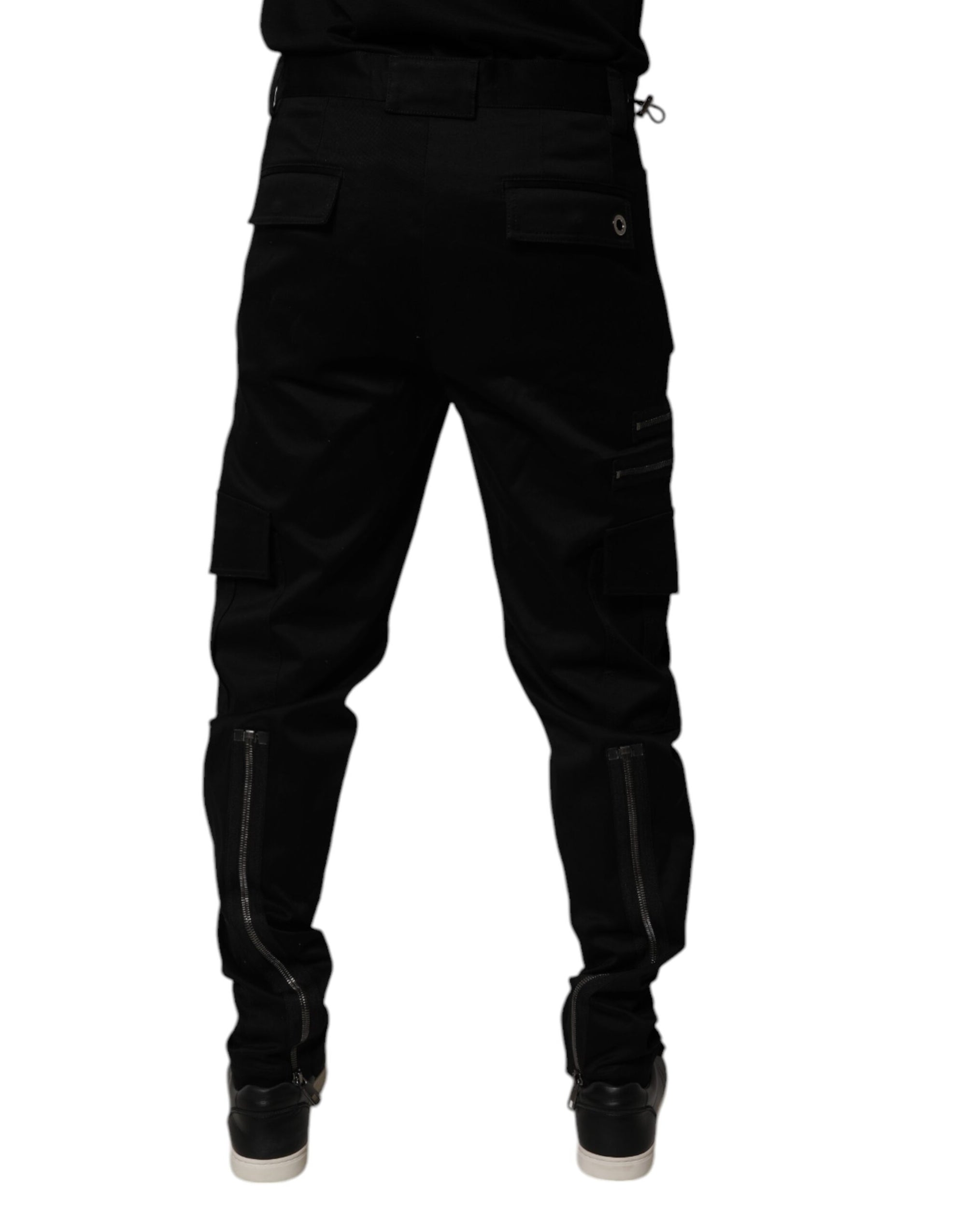 Dolce & Gabbana Black Cotton Cargo Tapered Pants