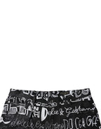 Dolce & Gabbana Black Cotton Logo Print Straight Denim Jeans