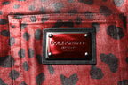 Dolce & Gabbana Red Leopard Cotton Straight Men Denim Jeans