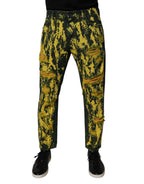 Dolce & Gabbana Black Yellow Tie Dye Tattered Skinny Men Denim Jeans