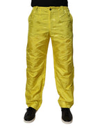 Dolce & Gabbana Yellow DG Monogram Polyester Straight Pants
