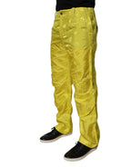 Dolce & Gabbana Yellow DG Monogram Polyester Straight Pants