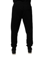 Dolce & Gabbana Black Cotton Mid Waist Jogger Sweatpants Pants