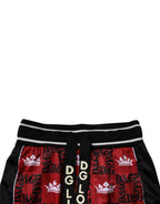 Dolce & Gabbana Red Crown Logo Monogram Men Sweatpants Pants