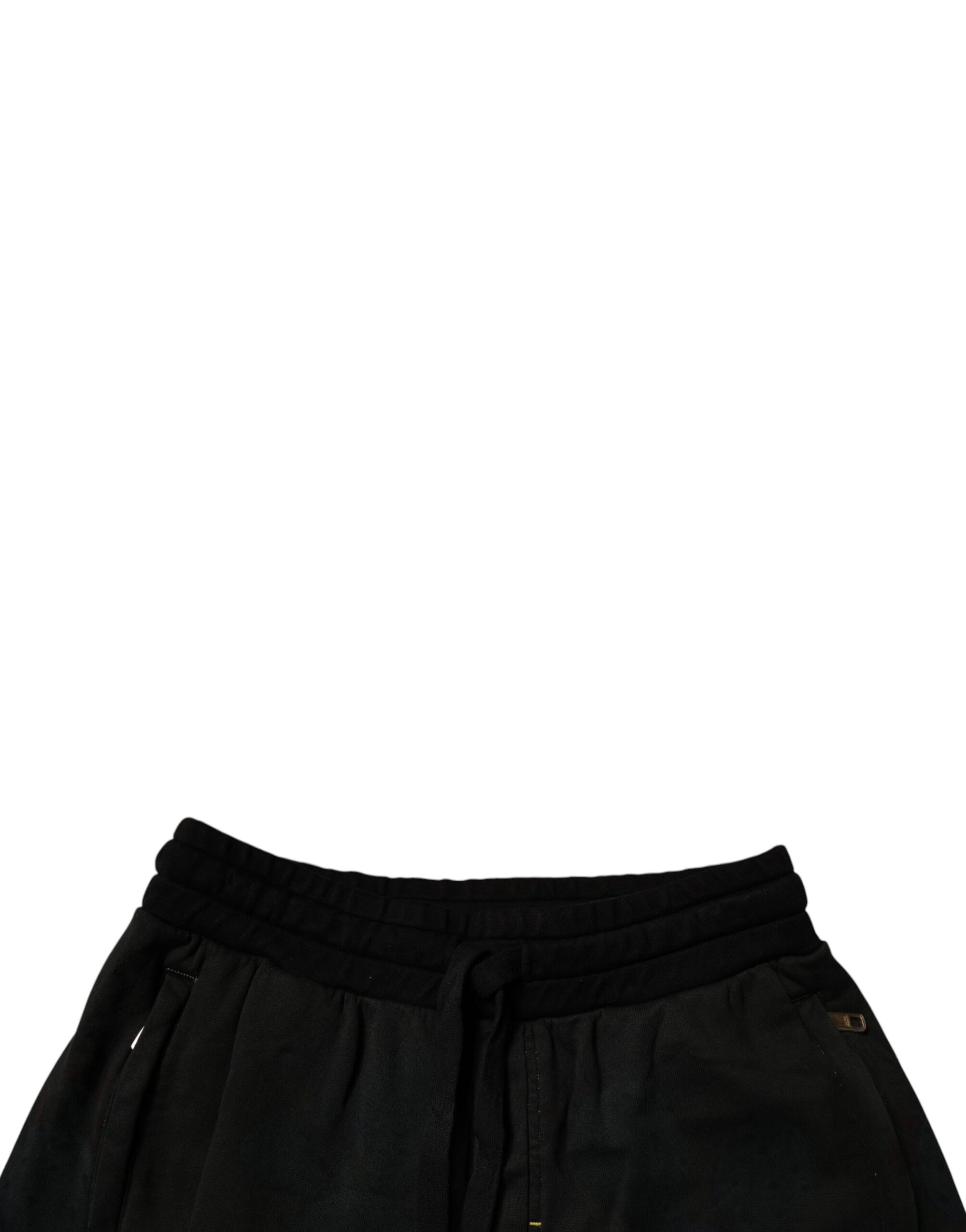 Dolce & Gabbana Black Cotton Sweatshorts Men Bermuda Shorts