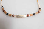 Dolce & Gabbana Black Gold Wooden Beaded Logo Pendant Necklace
