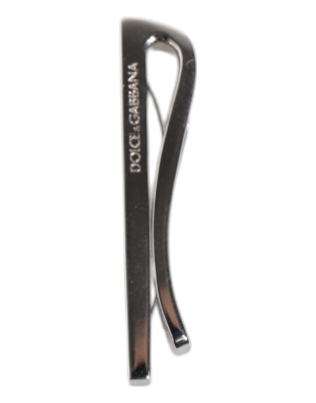 Dolce & Gabbana Silver Tone Brass Logo Branded Tie Clip Bar