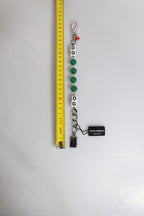 Dolce & Gabbana Silver Tone Brass Bead Dice Logo Embellish Charm Bracelet