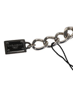 Dolce & Gabbana Silver Tone Brass Bead Dice Logo Embellish Charm Bracelet