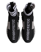 Dolce & Gabbana Black Gray Sorrento Socks Women Sneakers Shoes