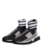 Dolce & Gabbana Black Gray Sorrento Socks Women Sneakers Shoes