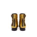 Saint Laurent Gold Leather Ankle Boots