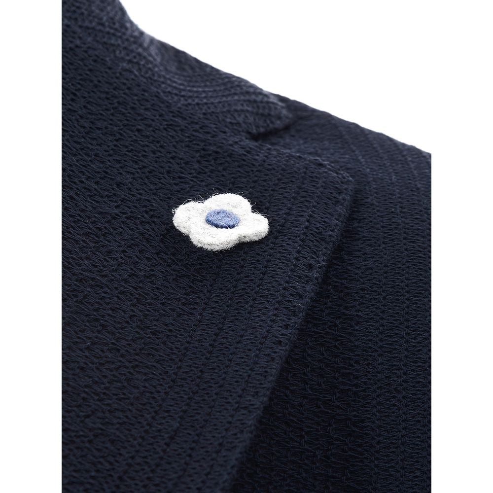Lardini Blue Cotton Blazer