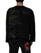 Dolce & Gabbana Black DG Heaven Crew Neck Pullover Sweater