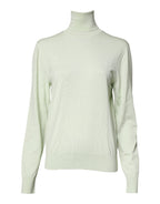 Dolce & Gabbana Light Green Wool Turtleneck Pullover Sweater