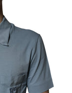 Dolce & Gabbana Blue Cotton Button Down Casual Men Polo Shirt