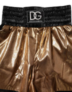 Dolce & Gabbana Metallic Gold High Waist Women Hotpants Short