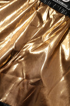 Dolce & Gabbana Metallic Gold High Waist Women Hotpants Short