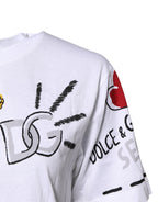Dolce & Gabbana White Short-Sleeved Printed Jersey T-shirt
