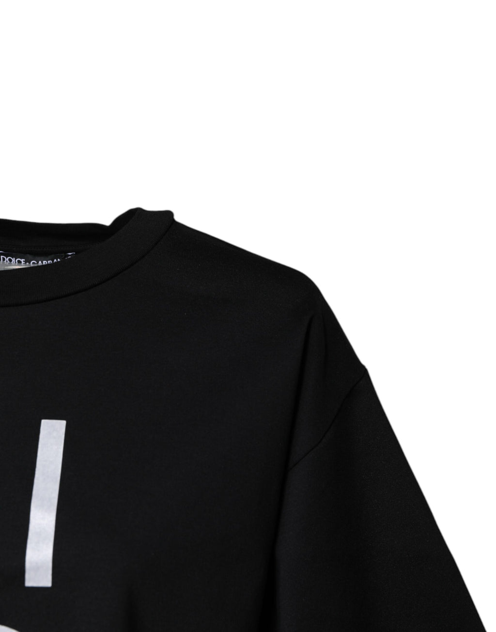 Dolce & Gabbana Black Printed Cotton Crew Neck Tee T-shirt