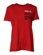 Dolce & Gabbana Red Cotton Graphic Print Crew Neck T-shirt