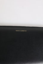 Dolce & Gabbana Black Blue Exotic Leather Embossed Continental Wallet