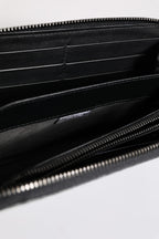 Dolce & Gabbana Black Blue Exotic Leather Embossed Continental Wallet