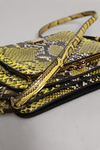 Dolce & Gabbana Green Exotic Leather DG Plaque Crossbody Clutch Bag