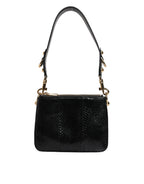 Dolce & Gabbana Black Exotic Leather Shoulder Sling Clutch Bag