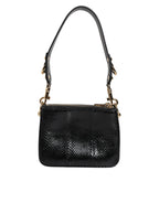 Dolce & Gabbana Black Exotic Leather Shoulder Sling Clutch Bag