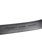 Dolce & Gabbana Black Shiny Leather Silver Metal Buckle Belt